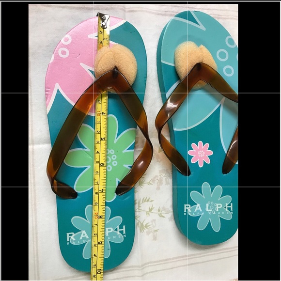 RARE Y2K Ralph Lauren vintage floral flip flops - Picture 3 of 3